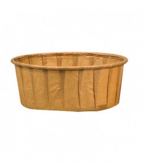 Tarrina de papel plisado redonda kraft 6,5 x 7,5 x 3 cm 12 cl
