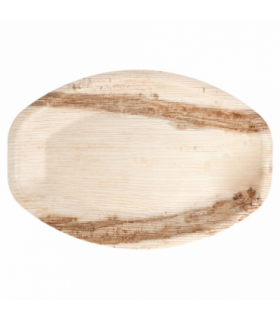 Bandeja de hoja de palma ovalada natural 34.5 x 23.5 x 2.5 cm
