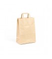 Bolsa SOS con asa plana kraft marrón 18 + 8 x 24 cm