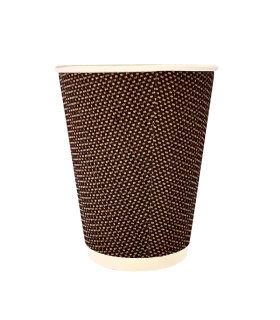 Vaso de cartón doble pared rizado 8 oz / 240 ml Ø 7,8 x 9,0 cm 250 + 250 + PE 18 g/m²
