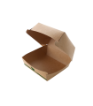 Envase para hamburguesa de cartoncillo cuadrado kraft 11,5 x 11,5 x 7,0 cm